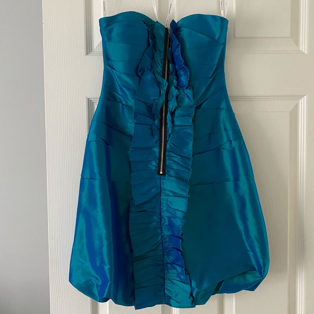 Phoebe Couture iridescent strapless dress